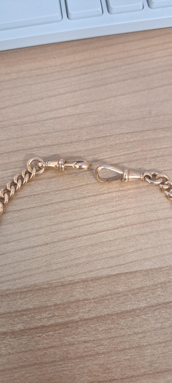 9ct Rose Gold Albert Chain with T Bar - image 6