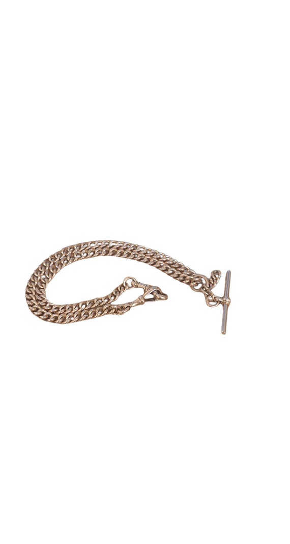 9ct Rose Gold Albert Chain with T Bar - image 3