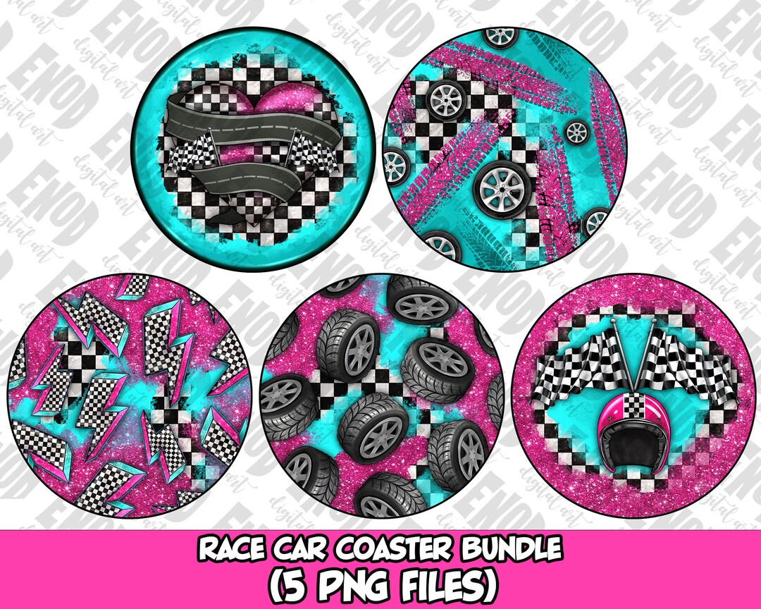Race Car Coaster Png Sublimation Design Bundle Racing Png Etsy