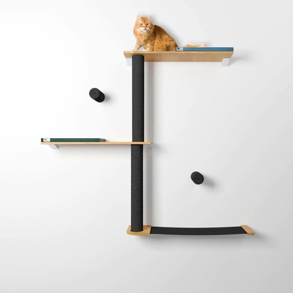 Denali Cat Climbing Wall | Cat Climb Ladder Stairs Steps Scratcher Sisal Pole Post  Wall Gift For Cat Mounted Tall Floor To Ceiling Shelves