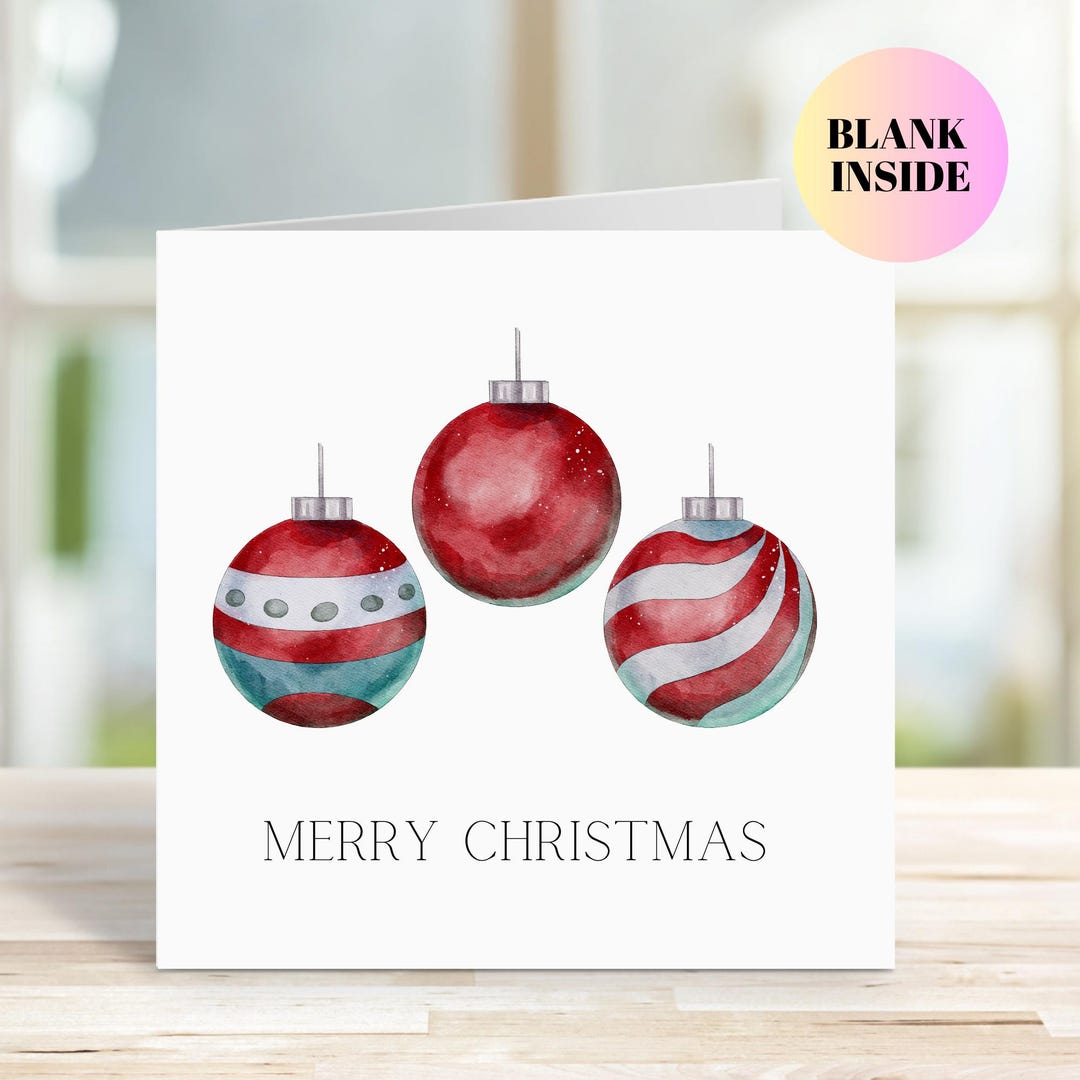 Merry Christmas Greeting Card Hanging Bauble Vector Image 2 thumbnail image