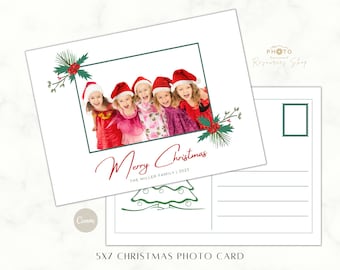 Editable Canva Christmas Photo Card Template, 5x7 (Digital Download)
