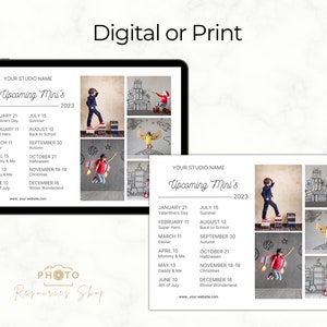 Upcoming Sessions Template, Photography CANVA Template, Mini Sessions ...