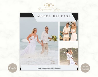 Model Release Form for Photographers, Canva Template, Editable,  Model release template, Photography forms, Photography Contract