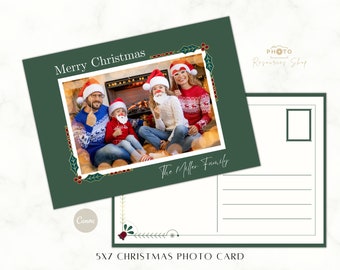 Editable Canva Christmas Photo Card Template, 5x7 (Digital Download)