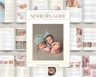 Newborn Magazine Template, Newborn Photography Magazine, Newborn Pricing Guide, Photography Welcome Guide, Canva Template