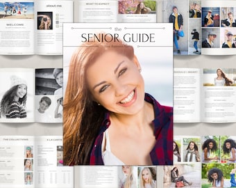 CANVA Senior Photography Style Guide Magazine Template, Graduation Photography Welcome Guide Template, Price List, marketing CANVA template