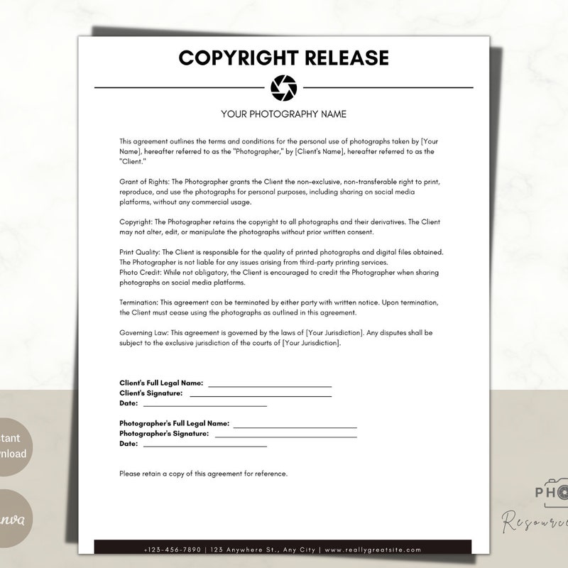 Copyright Release - Etsy