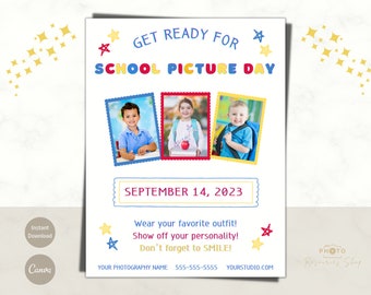 School Picture Day Template  | School Picture Day Flyer | Canva Template | Photography Forms | School Photography | School Photo Day