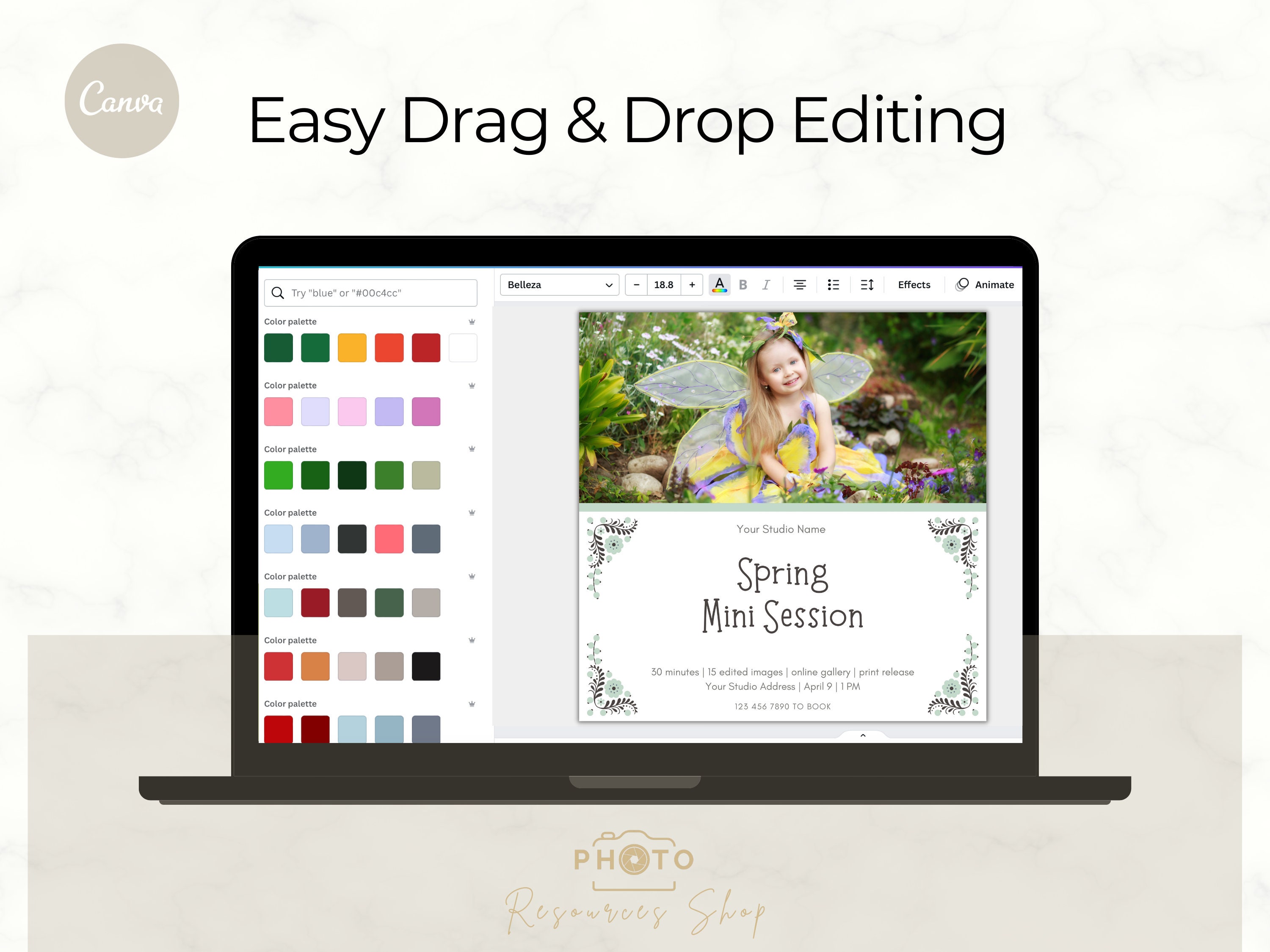 Spring Mini Sessions Template, Mini Session, Canva Photography Template ...