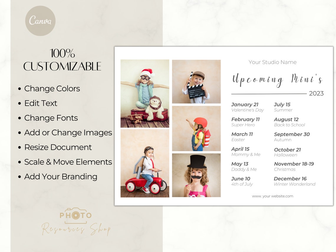 Upcoming Sessions Template, Photography CANVA Template, Mini Sessions ...