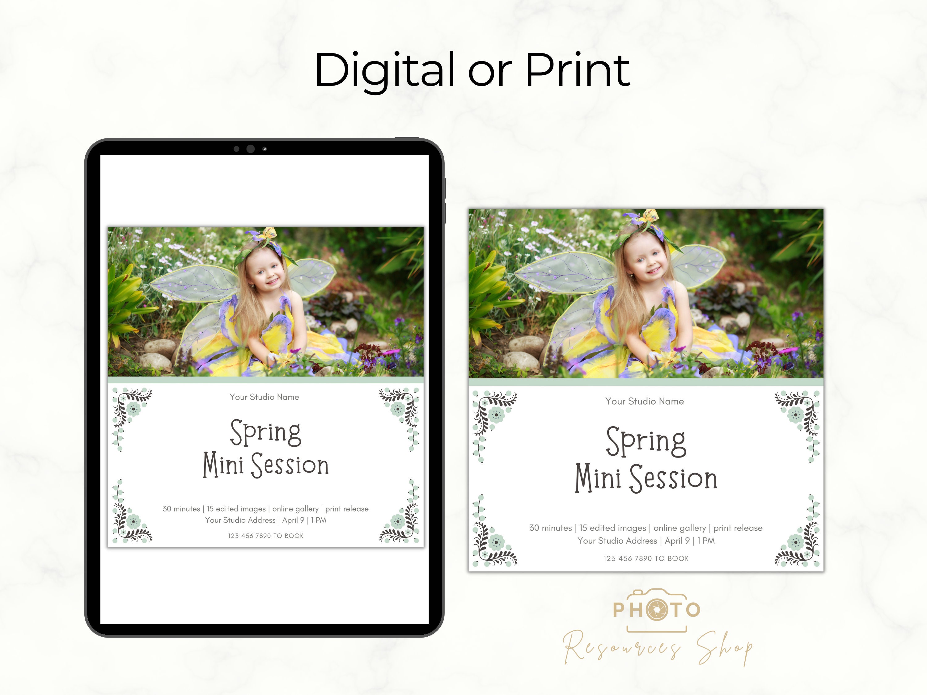 Spring Mini Sessions Template, Mini Session, Canva Photography Template ...