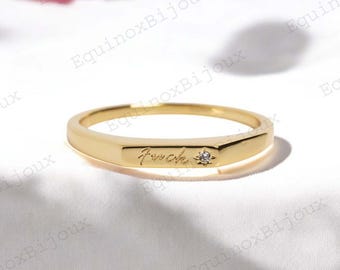 Gold Fuck Off Ring, 14K Gold Fuck You Ring, Silver Fuck Off Ring, Divorce Ring, Middle Finger Ring, Fuck Up Ring, Knuckle Ring for Women