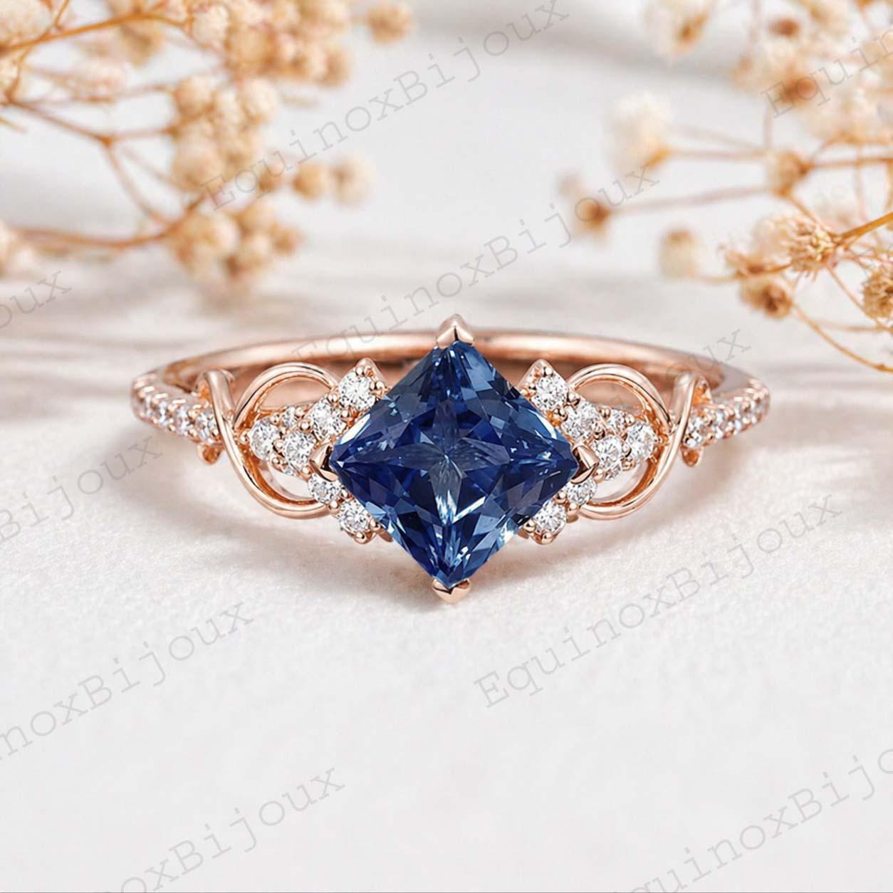 Antique sapphire engagement ring - Etsy 日本