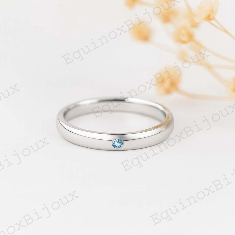 Yuta Inspired Anime Couples Promise Aquamarine Ring Unique Gift For Couple 925 Sterling Silver Ring Free Name Engraving Anime Ring for Women image 6