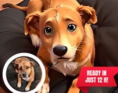 Cartoon Character Pet Portrait, Digital Custom Portrait from Photo, 3D Cartoon Portrait Gift, Pet Portrait