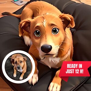 Cartoon Character Pet Portrait, Digital Custom Portrait from Photo, 3D Cartoon Portrait Gift, Pet Portrait