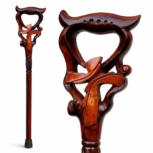 Handcrafted Christian Cross Wooden Walking Cane: Religious Gift