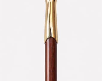 Bastón de madera de 36" con mango de latón hecho a mano: elegante bastón para movilidad.