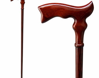 Handmade Solid Wood Walking Stick: Hiking Cane, Mountaineering Crutch