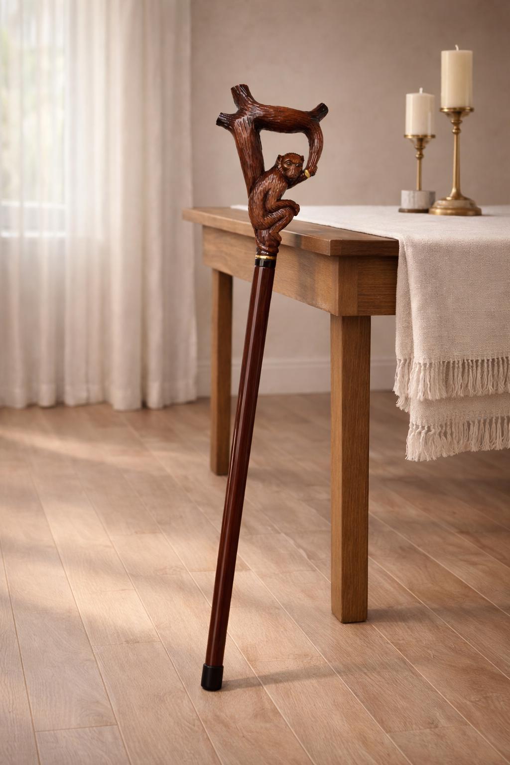美品！Monkey stick　classic　MSC-86 Hand-carved Wooden Monkey Head Walking Stick: Vintage Style Cane