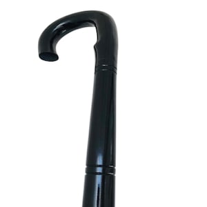 Black Wooden Walking Cane with Crook Handle – Stylish Mobility Aid for Men & Women – Classic Handcrafted Walking Stick – Father's Day Gift
