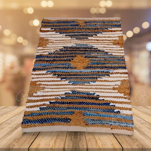 Handmade Jute Denium Chindi Runner Rug/Hemp Jute Runner/Kitchen Rug/Patio Rug/Stairs Runner 2x3, 2x4, 2x5,2x6 Ft.