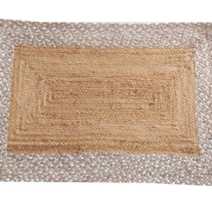 Natürlicher Juteteppich - Geflochtener Juteteppich, Boho Juteteppich, Rechteckiger Juteteppich, Boho Dekor Teppich, Juteteppich, quadratischer Juteteppich