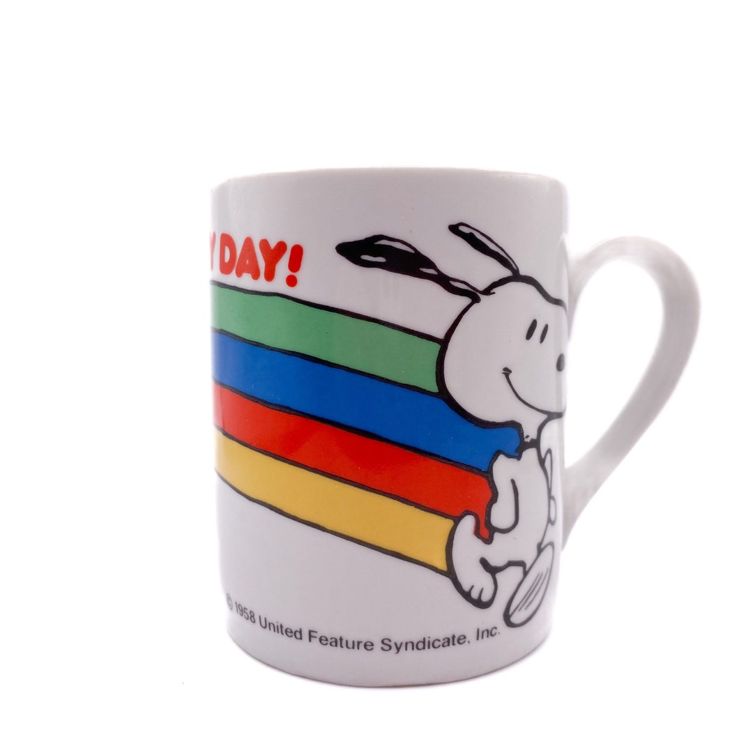 Vintage Snoopy 'this Has Been A Happy Day' Mug // Vintage Snoopy Mug // Novelty Mug // Muggy Mug