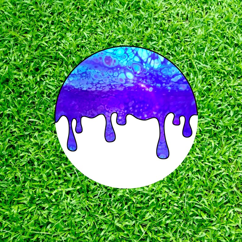 Drip Melted Disc Golf Vinyl Decal Stencil for Frisbee Dyeing, Hot Dip