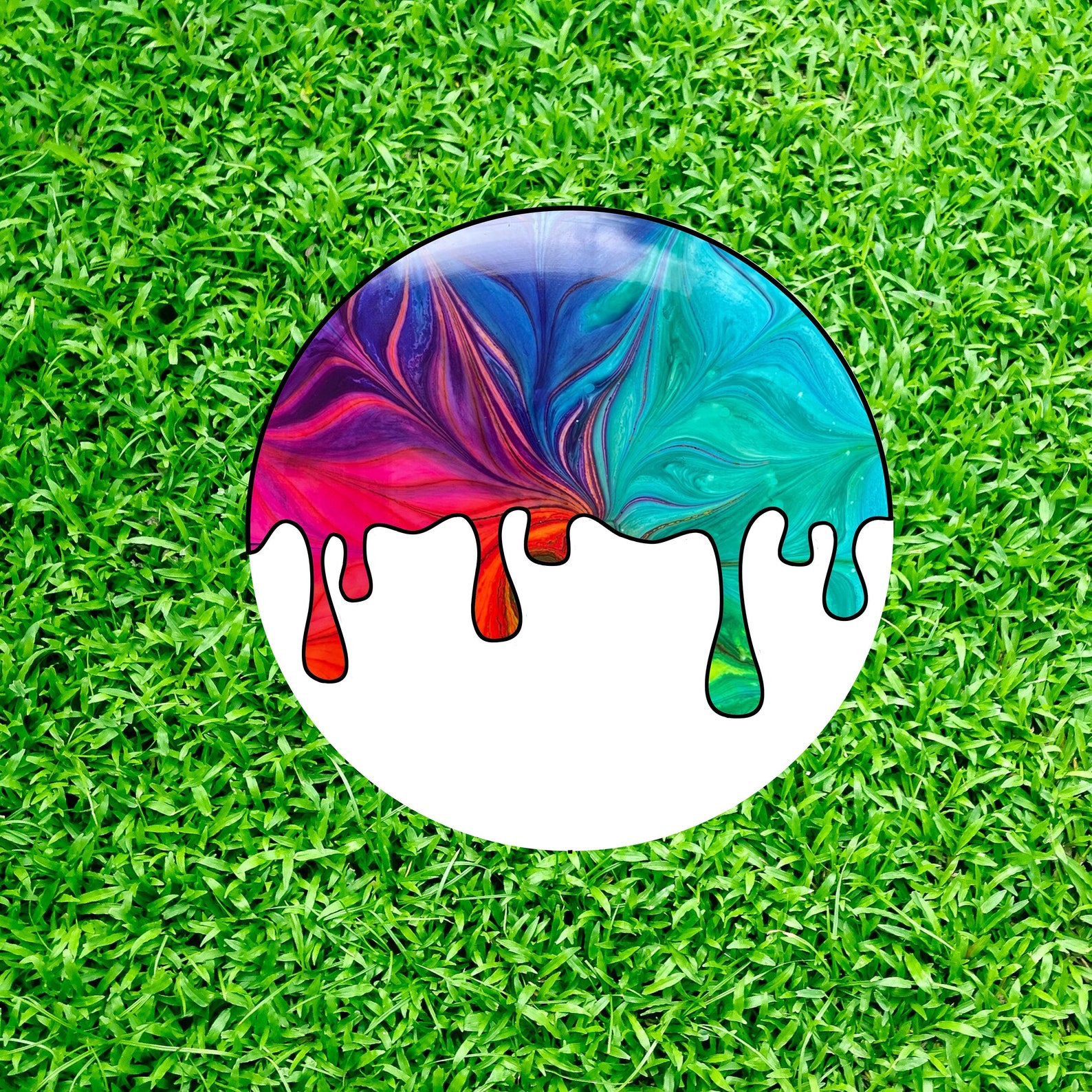 Drip Melted Disc Golf Vinyl Decal Stencil for Frisbee Dyeing, Hot Dip