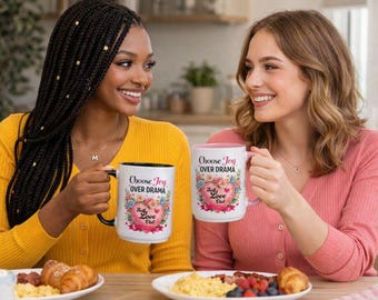 Choose Joy Over Drama Mug | Accent Coffee Mug 15oz