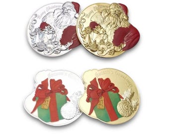 Monedas conmemorativas de oro y plata de Papá Noel - Navidad