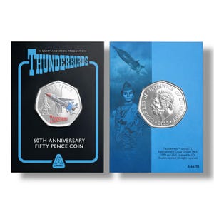 Moneda de curso legal de 50 peniques de los Thunderbirds, edición en color, BU