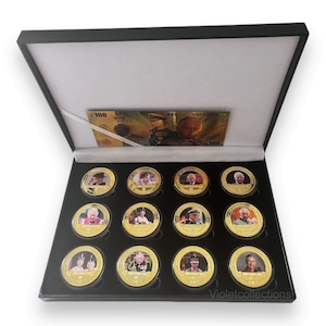 King Charles lll Coronation x12 Gold Plated Coins In A Display Box