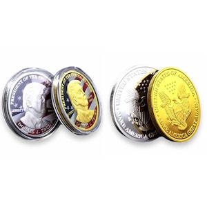 2024 47th President Of The United States - Donald J. Trump Gold Plated & Silver Plated Coins