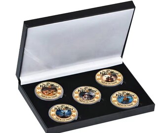Pièce Commémorative De Noël – Médaille Père Noël Et Renne – Métal – 40 Mm – Cadeau De Collection – Décoratif