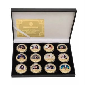 Selena Gomez x12 Gold Plated Coins In Display Box - Actress Singer
