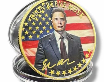 Elon Musk Tea CEO Gold Plated Commemorative Coin