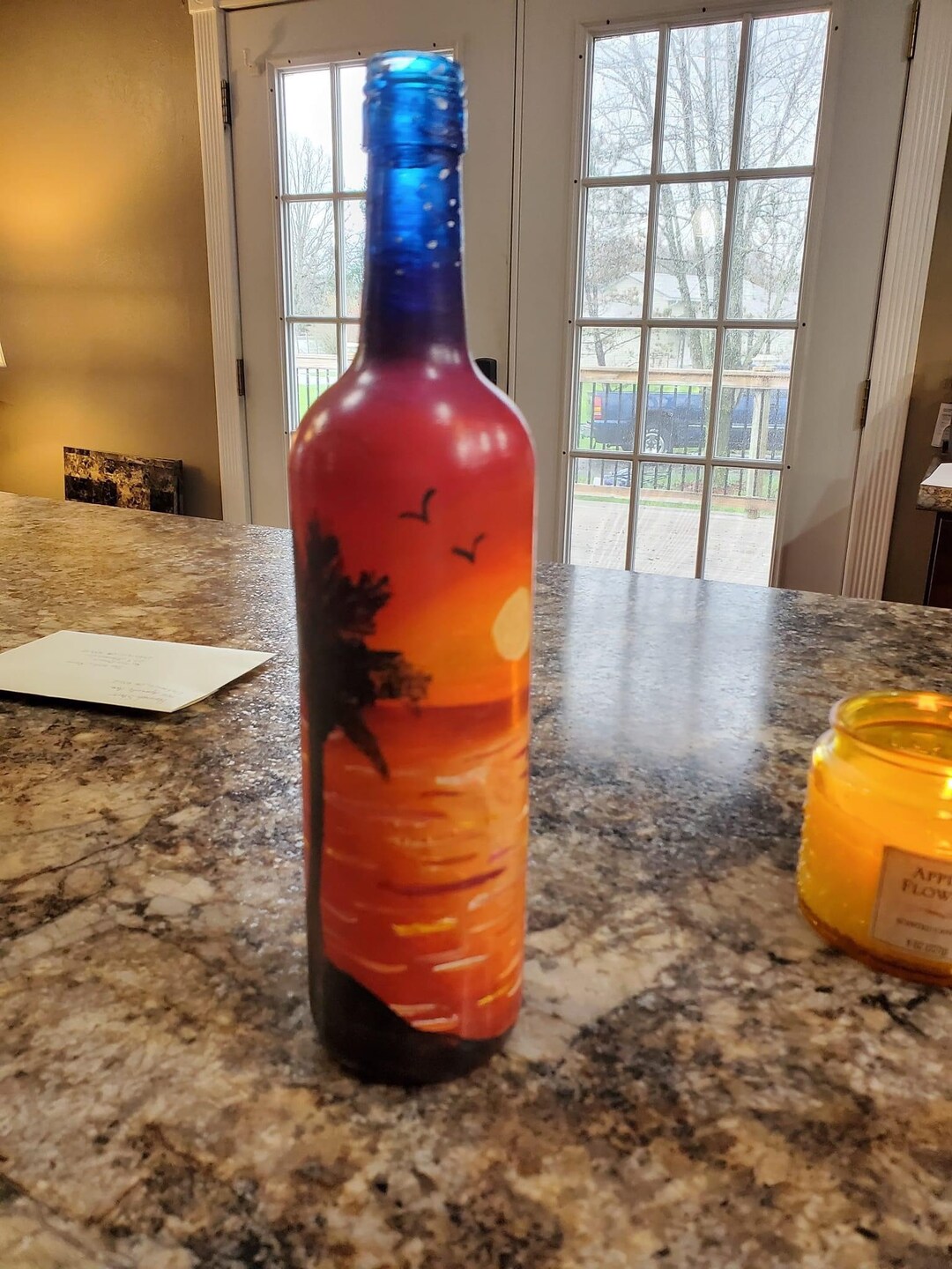 Hand Painted Glass Bottles Etsy