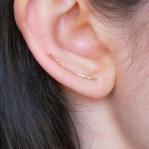 Golden Hour Earrings - Gold Plated, Pair of Earrings - Hand Hammered Climbers