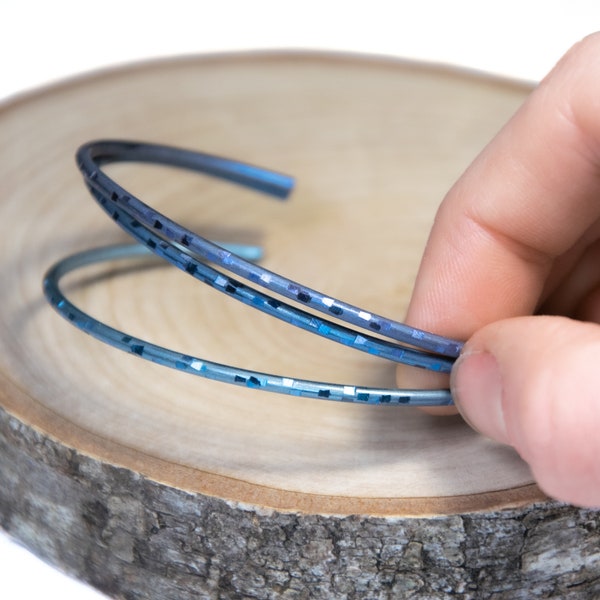 Sky blue titanium bracelet - anodized titanium bracelets, hypoallergenic jewelry