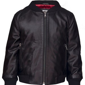 Veste en cuir pour enfants, veste bomber unisexe, cuir authentique