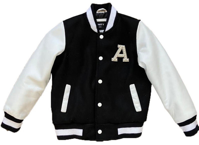 Custom Kids Genuine Leather Sleeves Varsity Jacket image 3