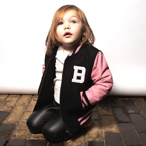 Custom Kids Genuine Leather Sleeves Varsity Jacket