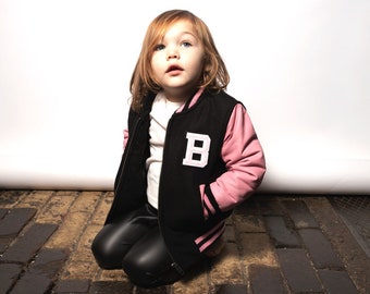 Custom Kids Genuine Leather Sleeves Varsity Jacket