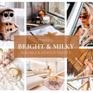 10 BRIGHT & MILKY Lightroom Mobile and Desktop Presets | Light, Natural Airy | Lifestyle Presets | Blogger Presets | Instagram Filters