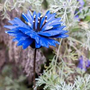 Recycled Metal Cornflower Sculpture