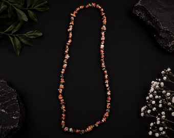 Handmade Black Obsidian, Tiger's Eye, Red Jasper Carnelian Necklace, Spiritual Protection, Courage Vitality
