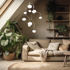 kinetic mobile adults, 9 ellipses, white